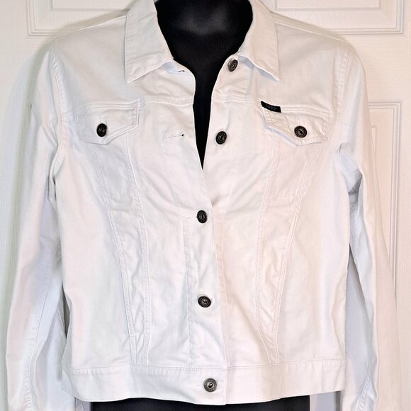 Izod Jeans White Denim Jacket - Picture 1 of 10